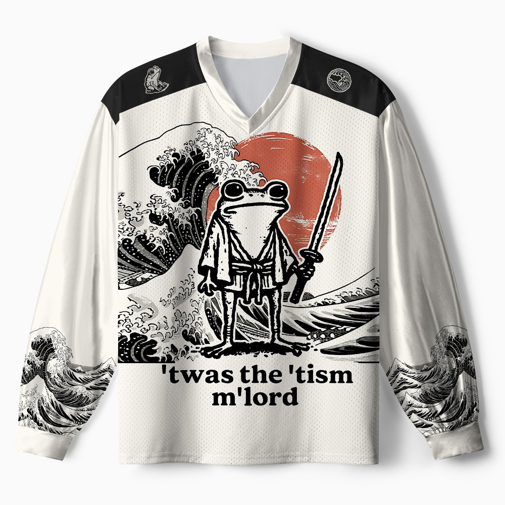 Tokyo-Tiger Retro Raccoon Samurai Paneled Long Sleeve Jersey Sale