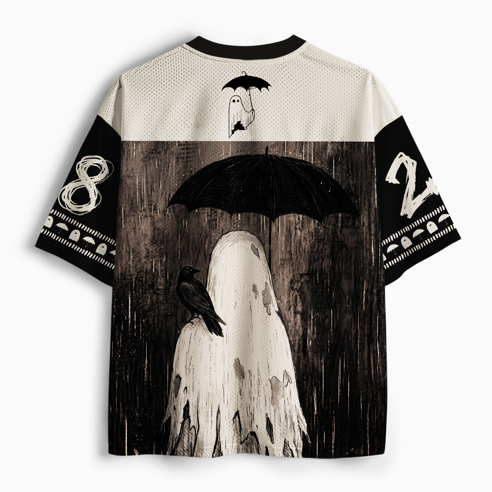 Tokyo-Tiger Funny Dead But Still Holding Umbrella Ghost Mesh Jersey