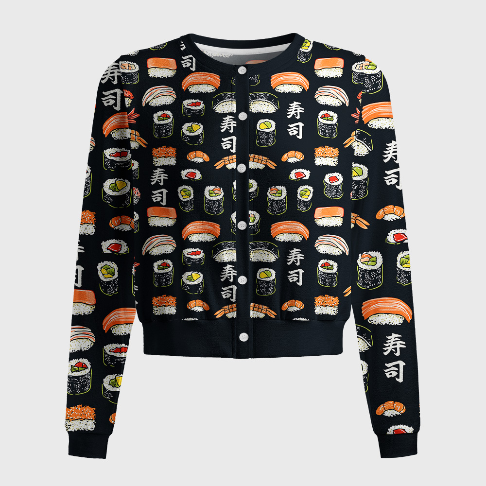 Tokyo-Tiger Delicious Sushi Women's Lightweight Cardigan