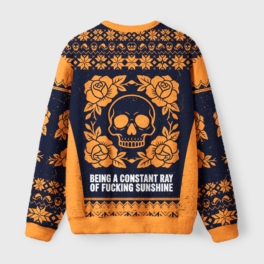 Tokyo-Tiger Shining Funny Skeleton Fuzzy Christmas Ugly Sweatshirt