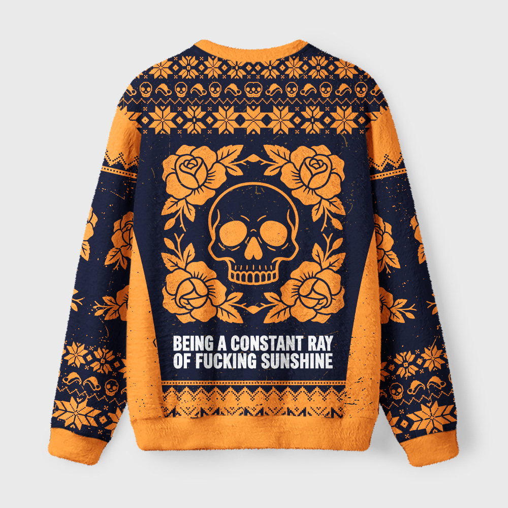 Tokyo-Tiger Shining Funny Skeleton Fuzzy Christmas Ugly Sweatshirt