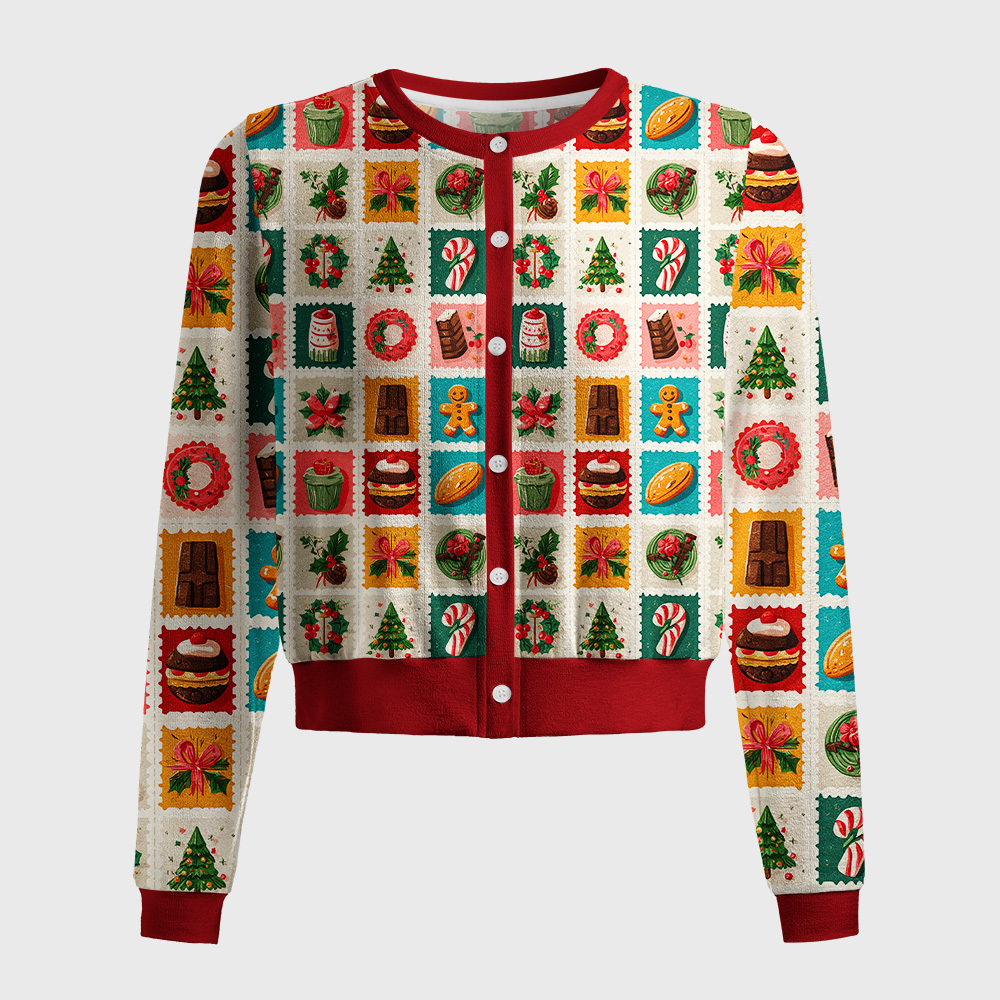 Tokyo-Tiger Gingerbread & Joy Women's Lightweight Cardigan