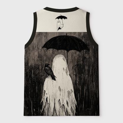 Tokyo-Tiger Funny Dead But Still Holding Umbrella Ghost Mesh Tank Top