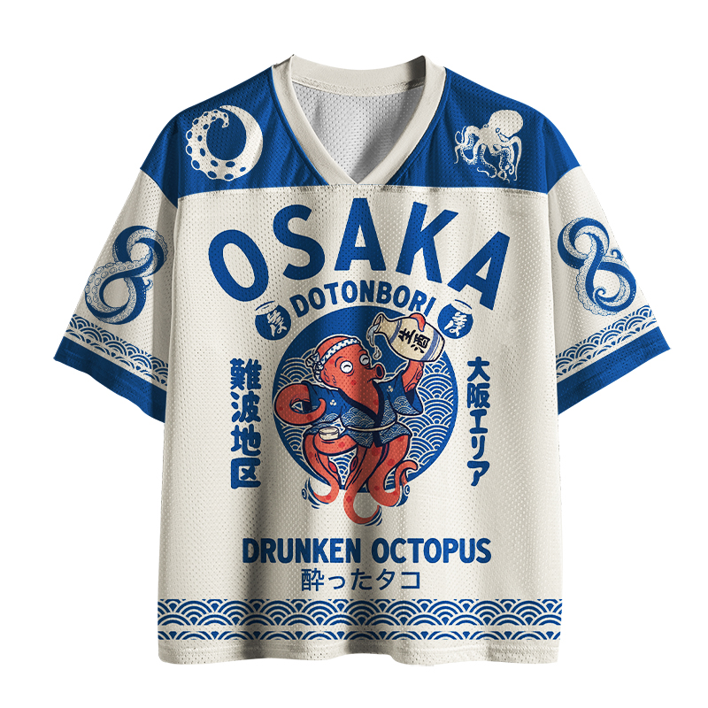 Tokyo-Tiger Japanese Osaka Style Drunken Octopus Sake Art Mesh Jersey