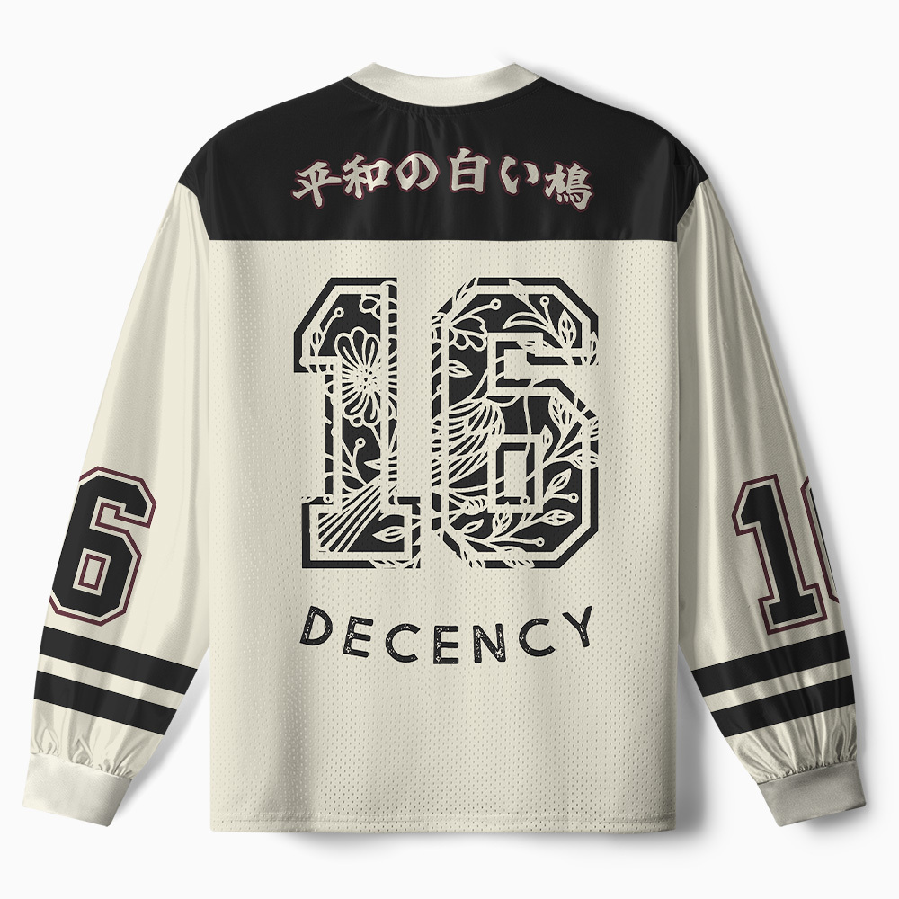 Tokyo-Tiger Pigeon That Was Moved Three Paneled Long Sleeve Jersey