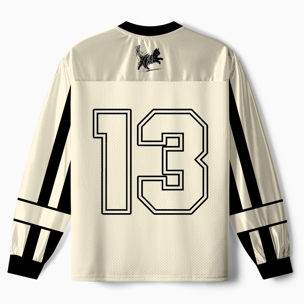 Tokyo-Tiger Minimalist Cat Paneled Long Sleeve Jersey