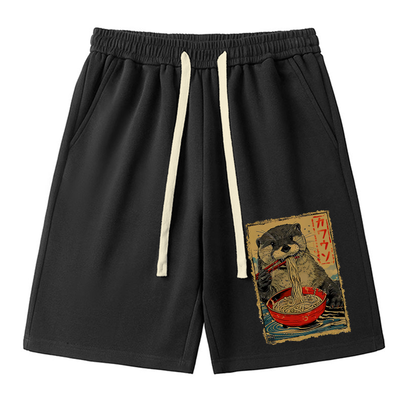 Tokyo-Tiger Otter Eating Ramen Japan Unisex Shorts