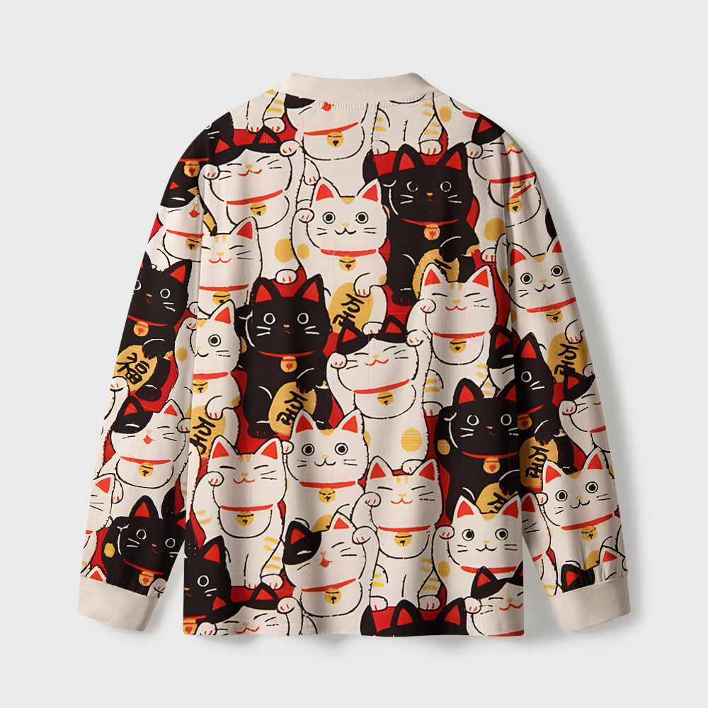 Tokyo-Tiger Lucky Cat Eco-Friendly Long Sleeve T-Shirt
