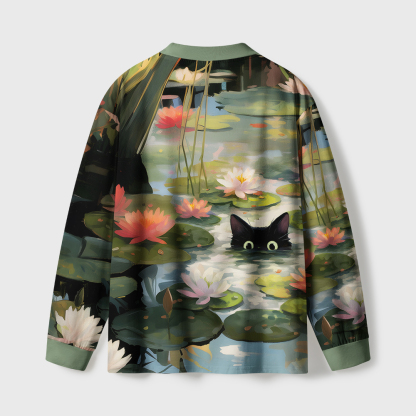 Tokyo-Tiger Cats In The Lotus Pond Eco-Friendly Long Sleeve T-Shirt