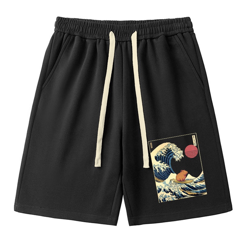 Tokyo-Tiger Capybara Surfing Unisex Shorts