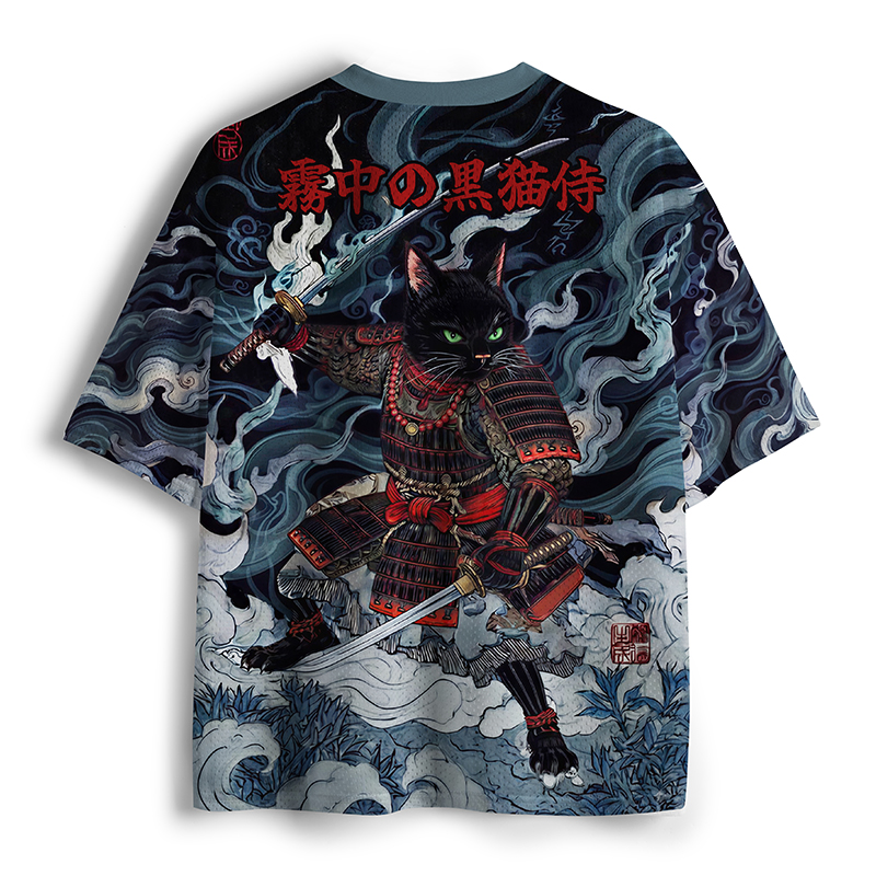 Tokyo-Tiger Shadow Samurai Cat Mesh Jersey