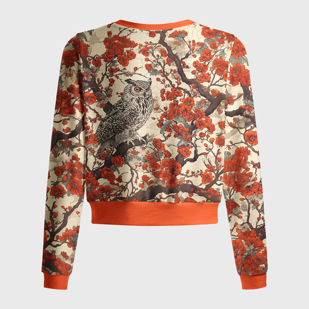Tokyo-Tiger Owl And Plum Blossom Women's Lightweight Cardigan