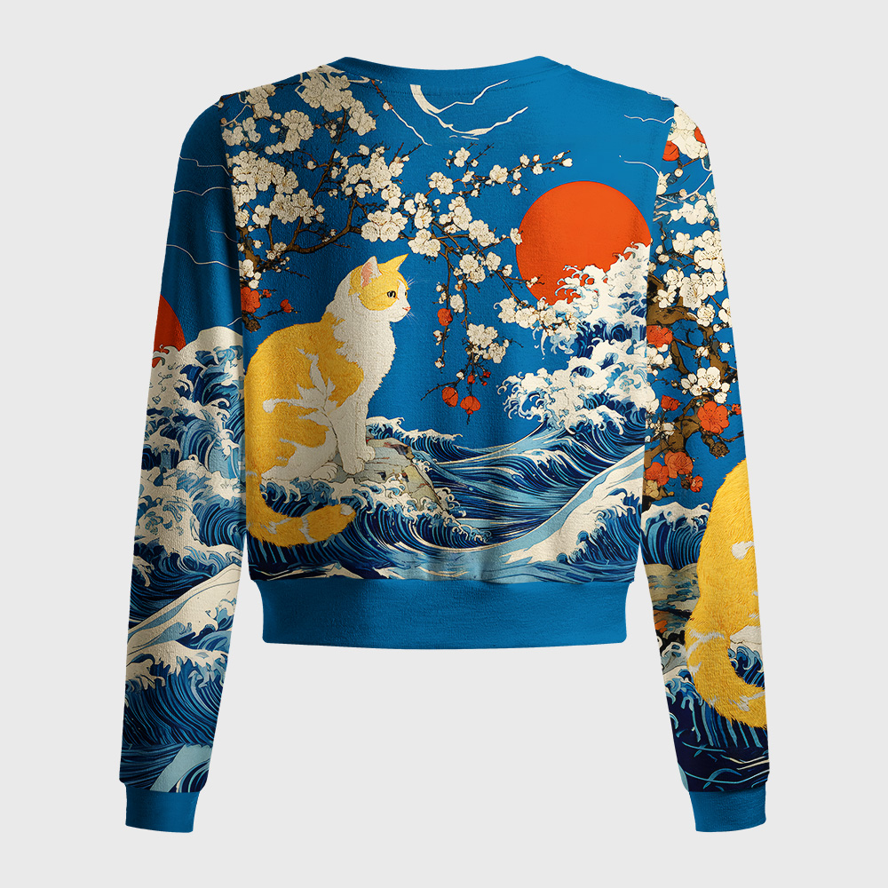 Tokyo-Tiger Waves And Cats Women's Lightweight Cardigan