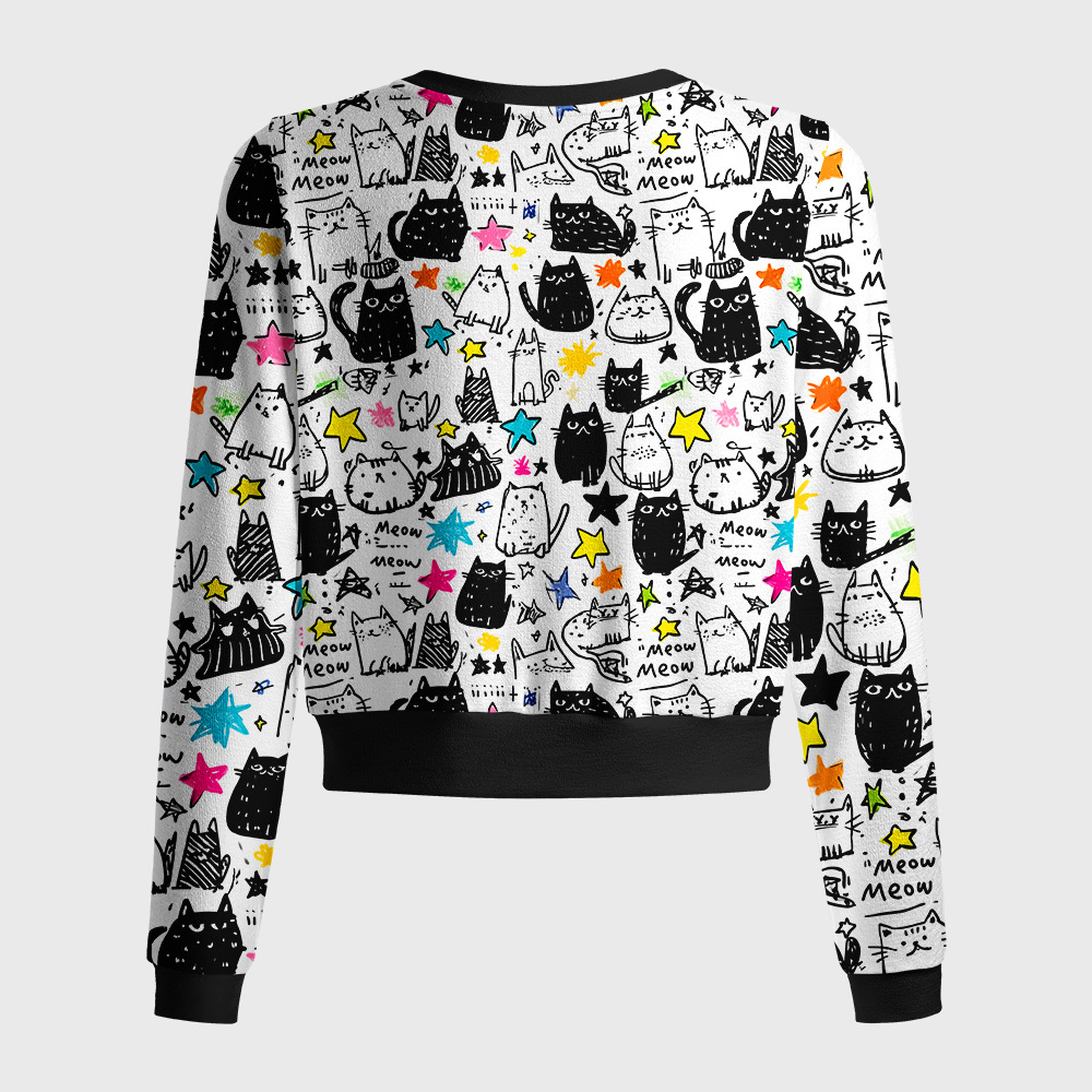 Tokyo-Tiger Cosmic Cat Doodles Women's Lightweight Cardigan