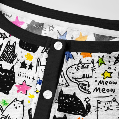 Tokyo-Tiger Cosmic Cat Doodles Women's Lightweight Cardigan