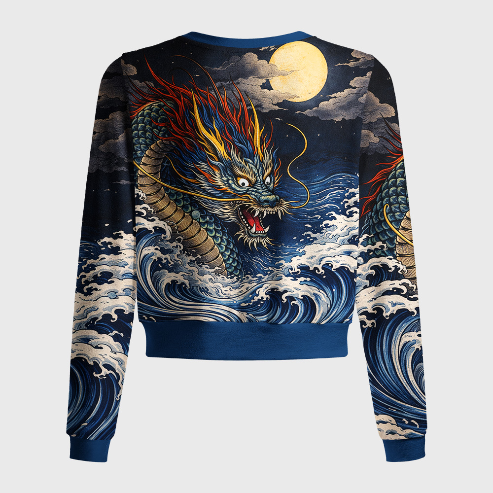 Tokyo-Tiger Storm Dragon Of The Wild Waves Women's Lightweight Cardigan