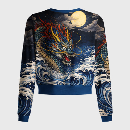 Tokyo-Tiger Storm Dragon Of The Wild Waves Women's Lightweight Cardigan