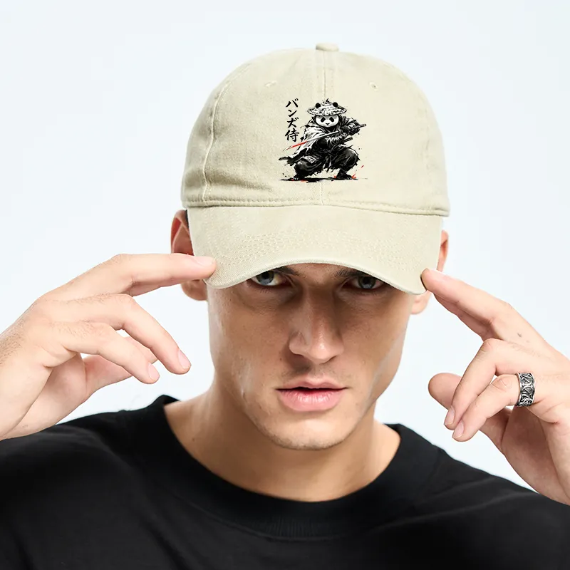 Tokyo-Tiger Panda Samurai Warrior Washed Cap