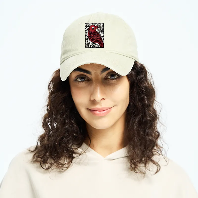 Tokyo-Tiger Retro Woodblock Bird Washed Cap