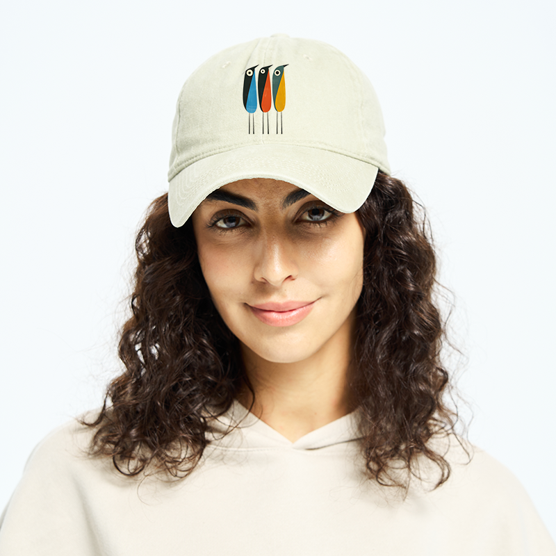Tokyo-Tiger Bold Shape Birds Washed Cap