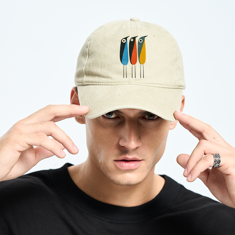 Tokyo-Tiger Bold Shape Birds Washed Cap