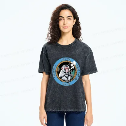 Tokyo-Tiger Funny Japanese Monkey Washed T-Shirt