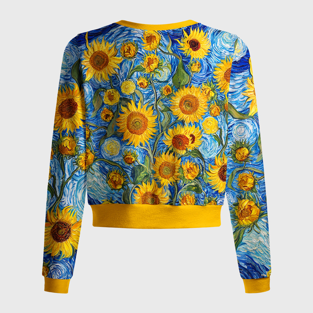 Tokyo-Tiger Van Gogh Starry Sky Sunflowers Women's Lightweight Cardigan