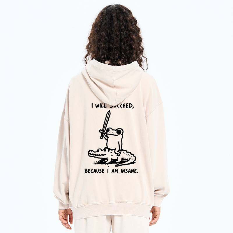 Tokyo-Tiger Warrior Frog Funny Meme Washed Zip Hoodie