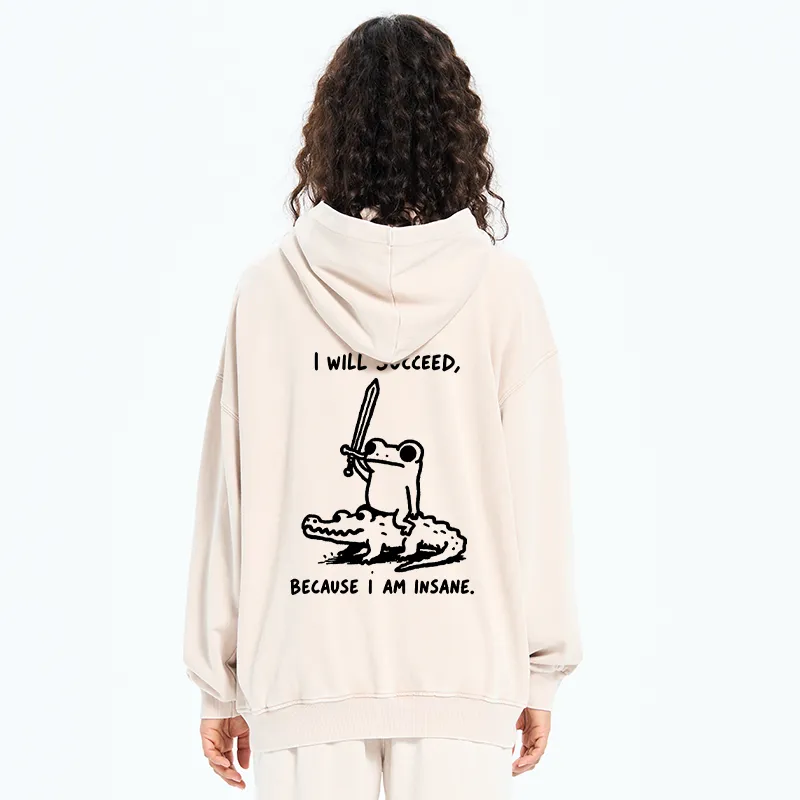 Tokyo-Tiger Warrior Frog Funny Meme Washed Zip Hoodie