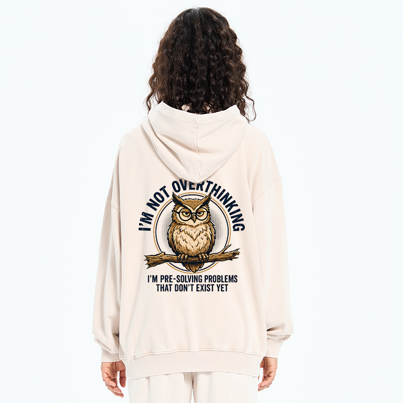 Tokyo-Tiger Overthink Master Owl Washed Zip Hoodie