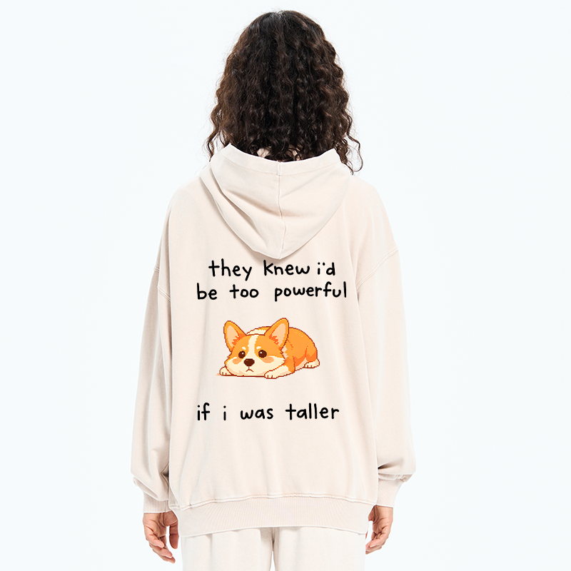 Tokyo-Tiger Funny Short Dog Joke Washed Zip Hoodie