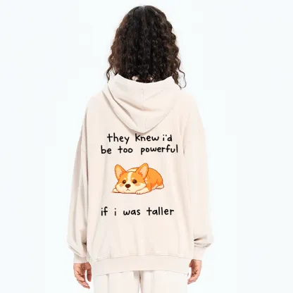Tokyo-Tiger Funny Short Dog Joke Washed Zip Hoodie