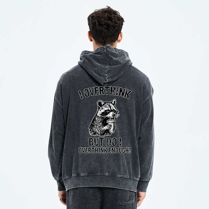 Tokyo-Tiger Constant Overthinking Washed Zip Hoodie