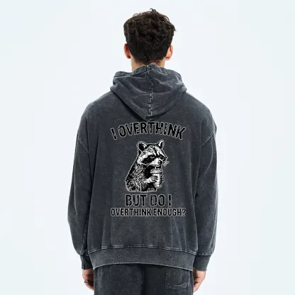 Tokyo-Tiger Constant Overthinking Washed Zip Hoodie