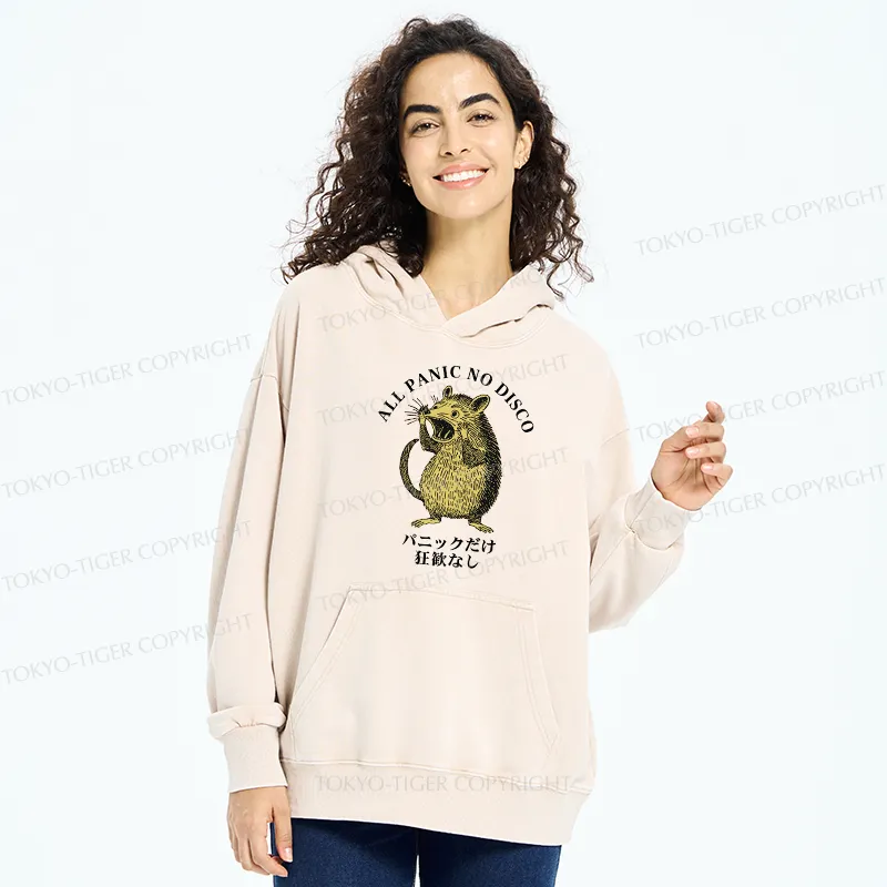 Tokyo-Tiger All Panic No Disco Washed Hoodie