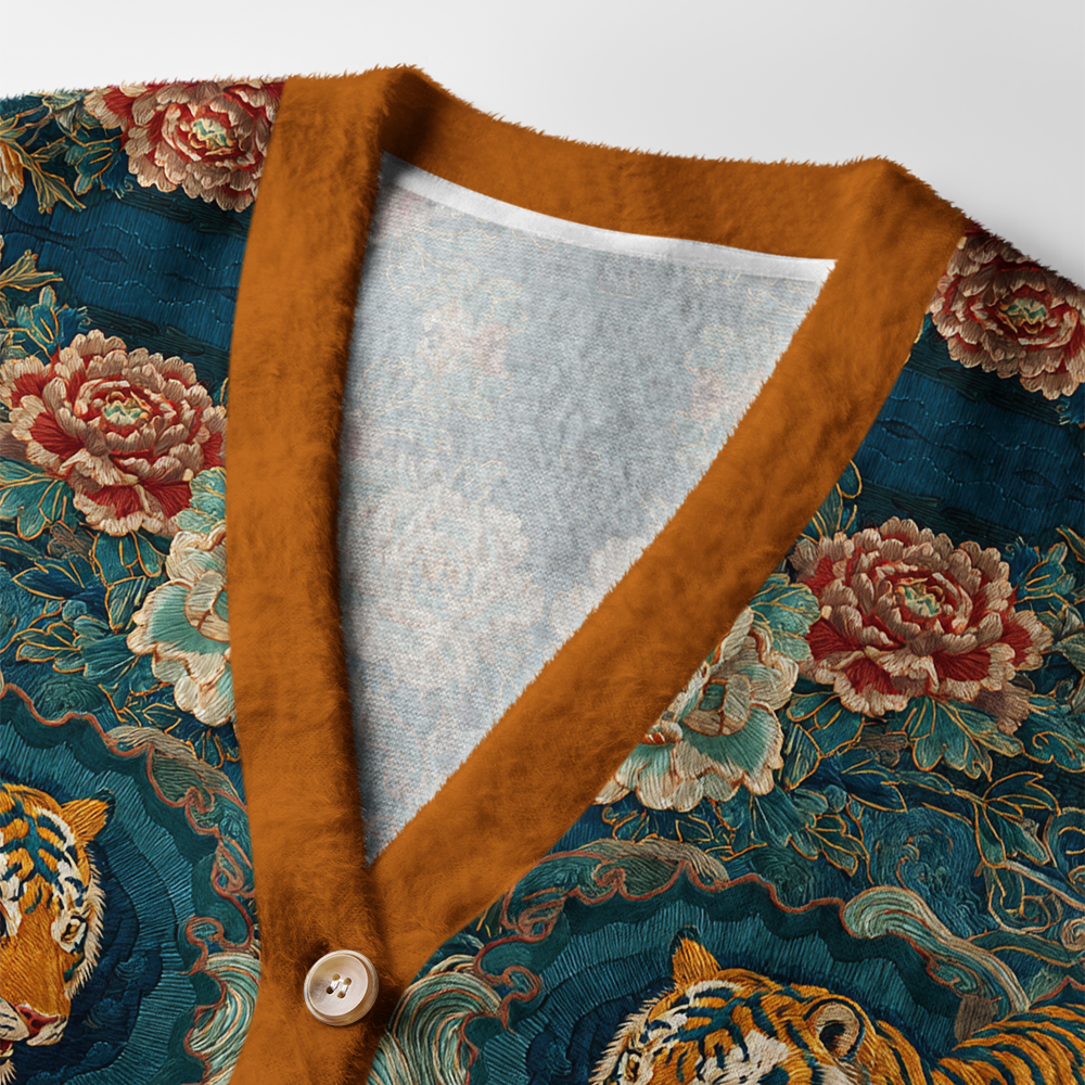 Tokyo-Tiger Imperial Tiger Tapestry Special Version Ugly Cardigan Sweater