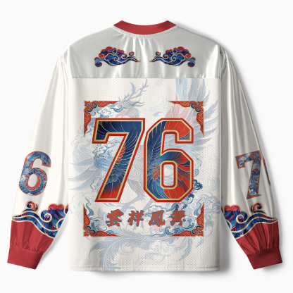 Tokyo-Tiger Auspicious Cloud Phoenix Spirit Paneled Long Sleeve Jersey
