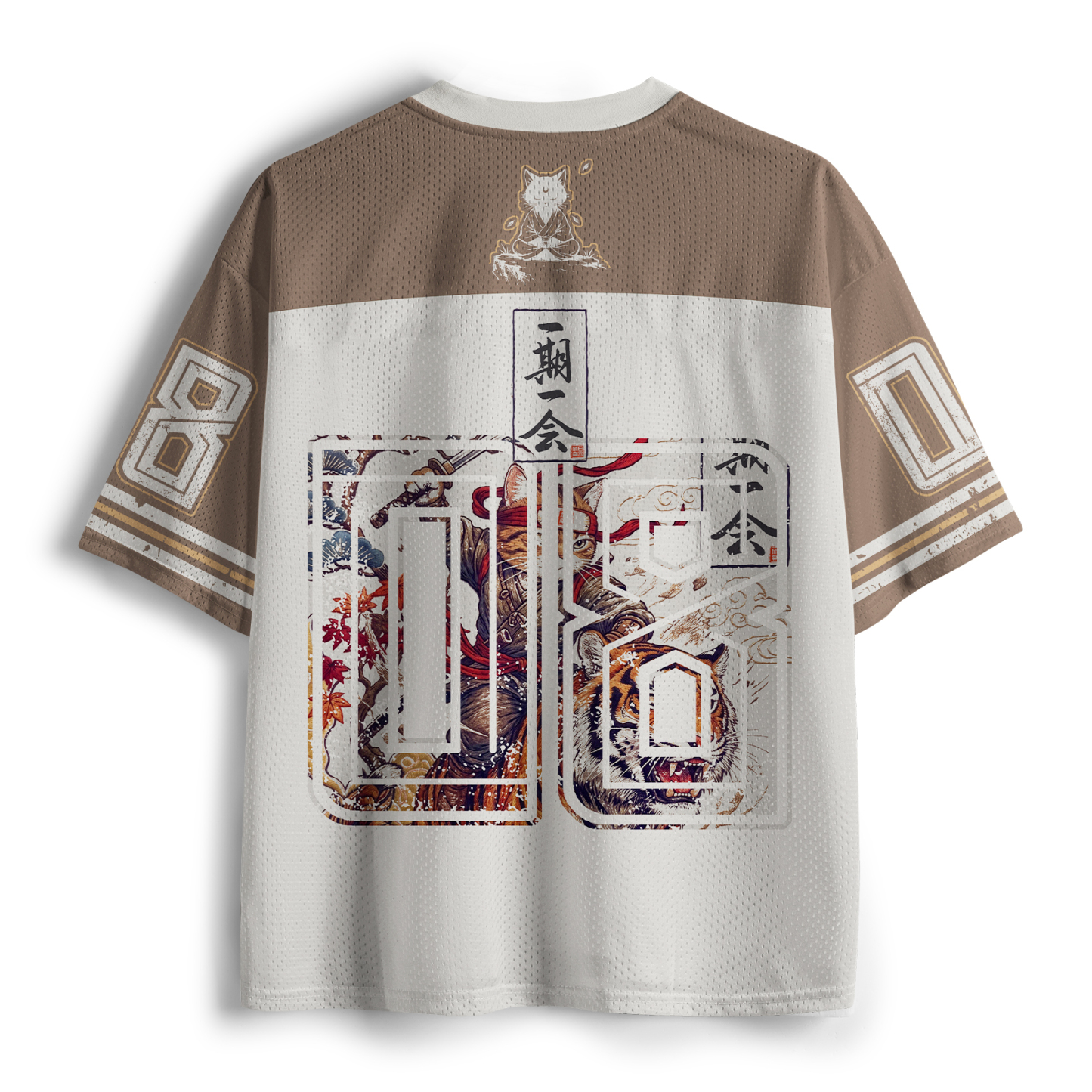 Tokyo-Tiger Samurai Cat Riding The Tiger Mesh Jersey