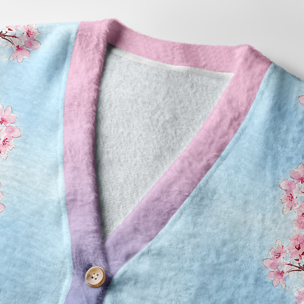Tokyo-Tiger Japan’s Mount Fuji And Cherry Blossoms Ugly Cardigan Sweater