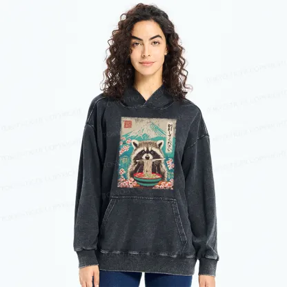 Tokyo-Tiger Please Give Raccoon A Discount Washed Hoodie