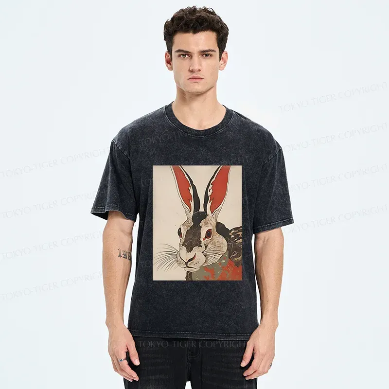 Tokyo-Tiger Vintage Japanese Rabbit Washed T-Shirt