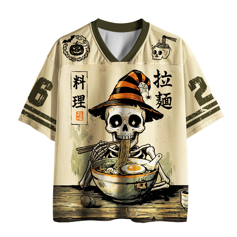 Tokyo-Tiger Halloween Skeleton Ramen Mesh Jersey