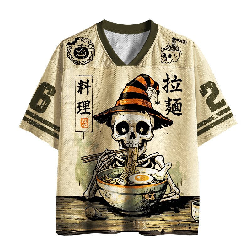 Tokyo-Tiger Halloween Skeleton Ramen Mesh Jersey