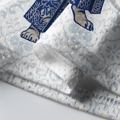 Tokyo-Tiger Blue White Porcelain Samurai Tiger Mesh Jersey