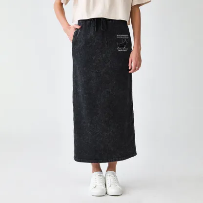 Tokyo-Tiger Dachshund Real Humor Funny Meme Washed Terry Skirt