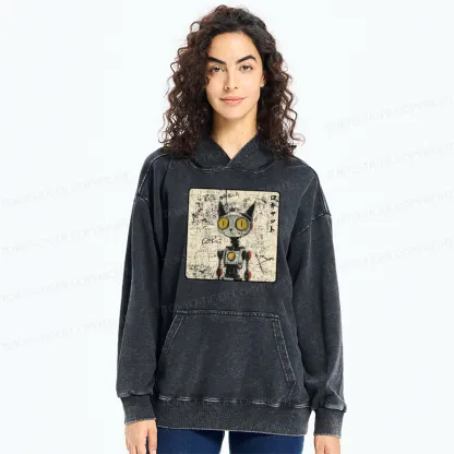 Tokyo-Tiger Robot Cat Washed Hoodie