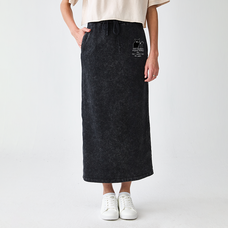 Tokyo-Tiger Black Cat Scratches People Washed Terry Skirt