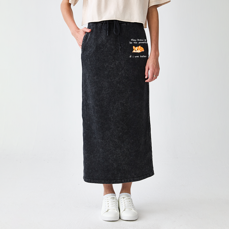 Tokyo-Tiger Funny Short Dog Joke Washed Terry Skirt