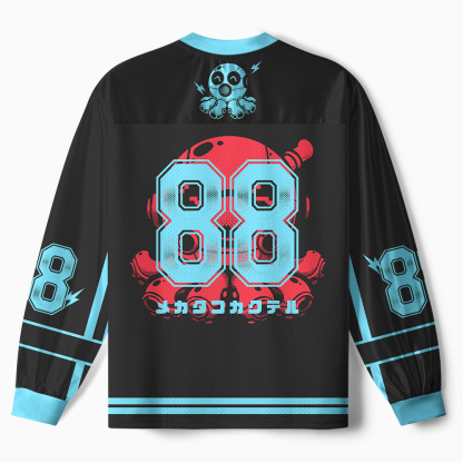 Tokyo-Tiger Cocktail Octopus Mecha Paneled Long Sleeve Jersey