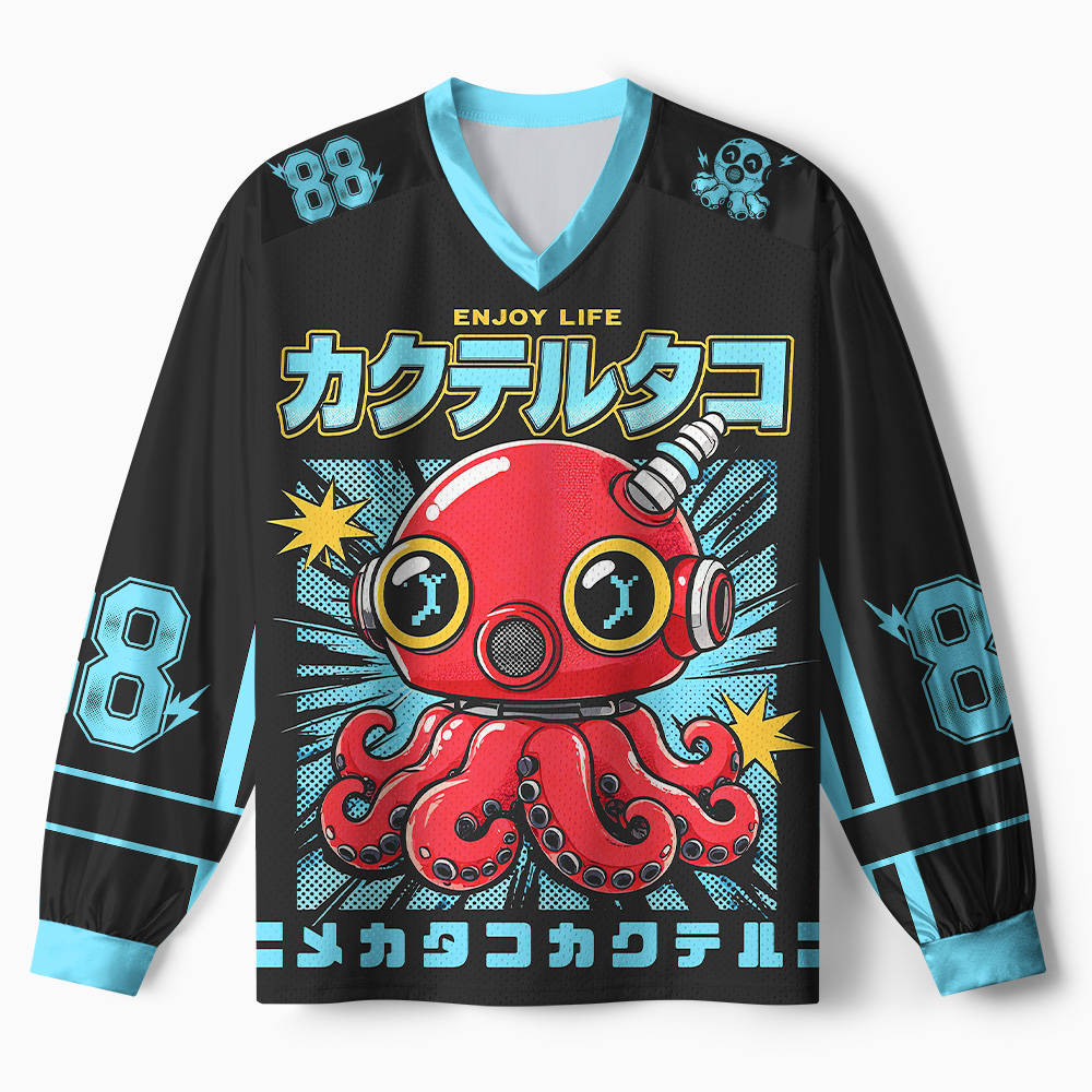 Tokyo-Tiger Cocktail Octopus Mecha Paneled Long Sleeve Jersey